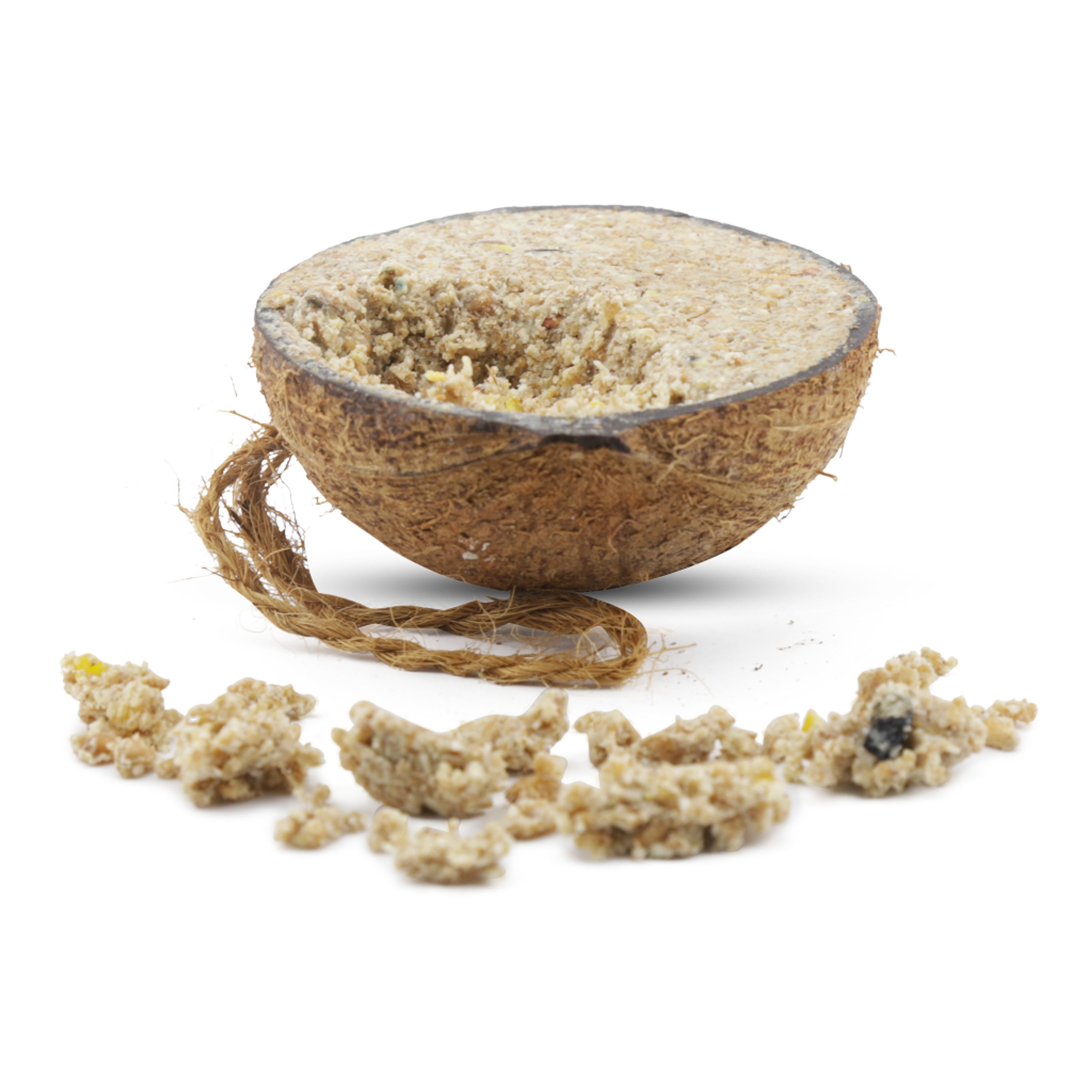 4 x halbe Kokosnüsse mit Mehlwürmern | Vogelfutter | CJ Wildlife